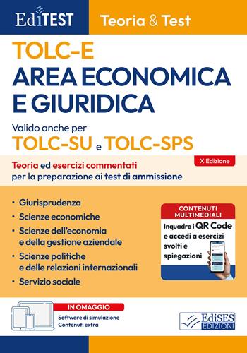 EdiTEST. Area economica e giuridica. Teoria ed esercizi commentati per la preparazione ai test di accesso.  - Libro Editest 2026, EdiTest Ammissioni universitarie | Libraccio.it