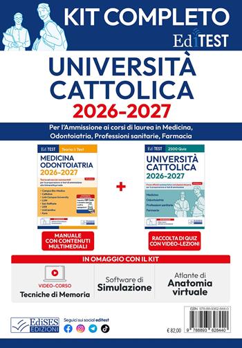 Kit completo EdiTEST. Università Cattolica. Medicina, odontoiatria, professioni sanitarie.  - Libro Editest 2026, EdiTest Ammissioni universitarie | Libraccio.it