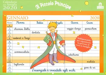 Il Piccolo Principe. Calendario della famiglia 2020  - Libro Magazzini Salani 2019 | Libraccio.it