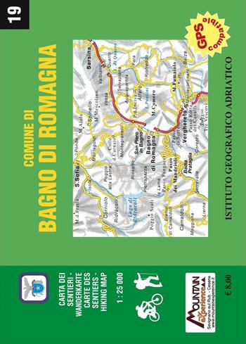 Comune di Bagno di Romagna. Carta dei sentieri 1:25.000. Ediz. italiana, inglese, francese e tedesca  - Libro Monti Raffaele 2008 | Libraccio.it