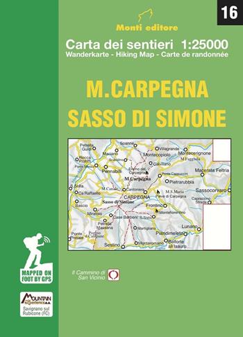 M. Carpegna Sasso di Simone. Carta dei sentieri 1:25000 - Raffaele Monti - Libro Monti Raffaele 2016 | Libraccio.it