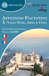 Appennino piacentino. Carta escursionistica 1:25.000. Ediz. italiana, inglese e francese. Con piccola guida. Vol. 3: Valli Nure, Arda e Ceno.