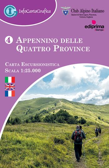 Appennino delle Quattro Province. Carta escursionistica 1:25.000. Ediz. multilingue - Club Alpino Italiano - Sezione di Piacenza - Libro Infocartografica 2026, Appennino Piacentino | Libraccio.it