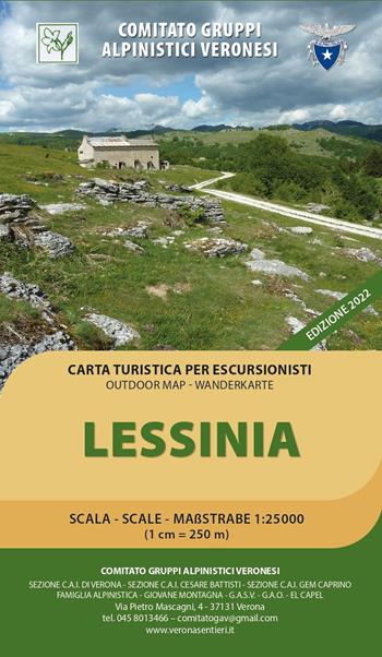 Lessinia. Carta turistica per escursionisti 1:25.000. Outdoor map - wanderkarte  - Libro Comitato Gruppi Alpinistici Veronesi 2022 | Libraccio.it