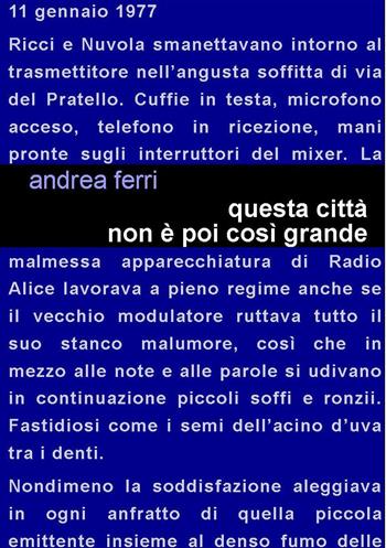 Questa città non è poi così grande - Andrea Ferri - Libro Project 2023 | Libraccio.it