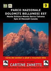 Parco Nazionale Dolomiti Bellunesi est. Monte Schiara, Monte Serva, Talvena, Spiz di Mezzodì, Caiada 1:30.000