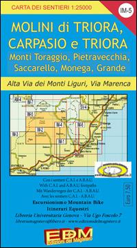 IM 5 Triora, Carpasio, Rezzo, Realdo, Verdeggio, monti Toraggio, Pietravecchia, Saccarrello, Alta via dei monti liguri, via Marenca - Stefano Tarantino, Nico Di Biasio - Libro Edizioni del Magistero 2016, Carta dei sentieri | Libraccio.it