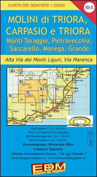 IM 5 Triora, Carpasio, Rezzo, Realdo, Verdeggio, monti Toraggio, Pietravecchia, Saccarrello, Alta via dei monti liguri, via Marenca - Stefano Tarantino, Nico Di Biasio - Libro Edizioni del Magistero 2009, Carta dei sentieri | Libraccio.it