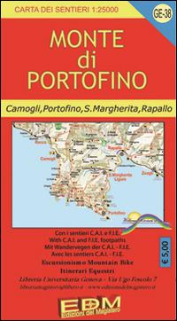 GE 38 Monte di Portofino. Carta dei sentieri 1:25.000 - Stefano Tarantino - Libro Edizioni del Magistero 2010 | Libraccio.it