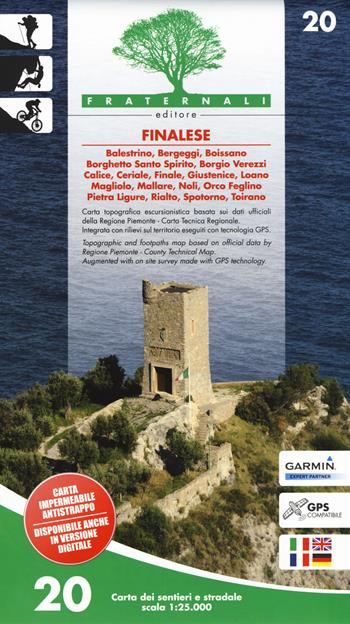 Carta n. 20. Finalese. Carta dei sentieri e stradale 1:25.000  - Libro Fraternali Editore 2015 | Libraccio.it