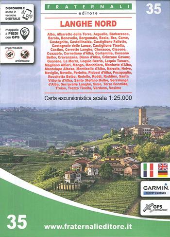 Carta n. 35. Langhe Nord. Carta escursionistica 1:25.000  - Libro Fraternali Editore 2020 | Libraccio.it