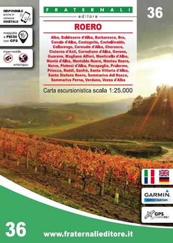 Carta n. 36. Roero. Carta escursionistica 1:25.000  - Libro Fraternali Editore 2021 | Libraccio.it