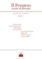 Il pensiero. Rivista di filosofia (2016). Nuova ediz.. Vol. 55\1: Hegel.