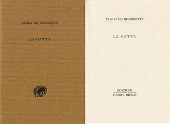 La gatta - De Benedetti - Libro Henry Beyle 2015, Una frase, un rigo appena | Libraccio.it