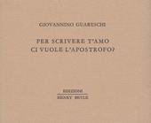 Per scrivere t'amo ci vuole l'apostrofo?