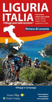 Liguria Italia riviera di Levante. Carta turistica, sentieri e piste ciclabili