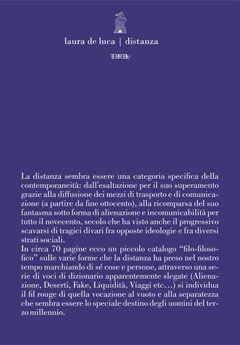Distanza - Laura De Luca - Libro Terre Blu 2025 | Libraccio.it