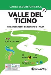 Carta escursionistica Valle del Ticino. Scala 1:50.000. Ediz. italiana, inglese, tedesca e francese. Vol. 2: Abbiategrasso, Bereguardo, Pavia