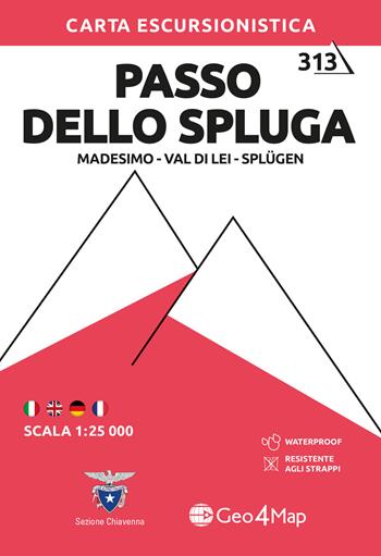 Carta escursionistica Passo dello Spluga (Madesimo, Val di Lei, Splugen)  - Libro Geo4Map 2024, Carta escursionistica | Libraccio.it