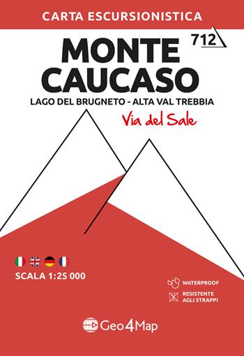 Monte Caucaso. Lago del Brugneto, Alta Val Trebbia. Carta escursionistica 1:25.000  - Libro Geo4Map 2024, Carta escursionistica | Libraccio.it