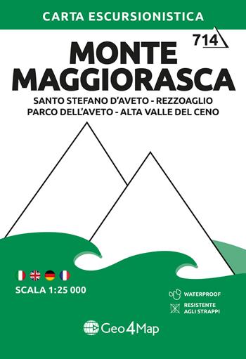 Monte Maggiorasca. Carta Escursionistica: Santo Stefano D'Aveto, Rezzoaglio, Parco dell'Aveto, Alta Valle del Ceno 1:25.000  - Libro Geo4Map 2023, Carta escursionistica | Libraccio.it