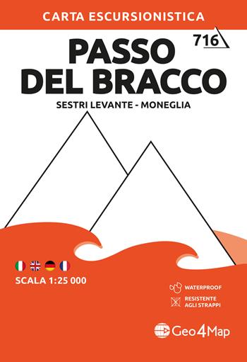 Passo del Bracco - Sestri Levante - Moneglia. Carta escursionistica 1:25.000  - Libro Geo4Map 2022, Carta escursionistica | Libraccio.it