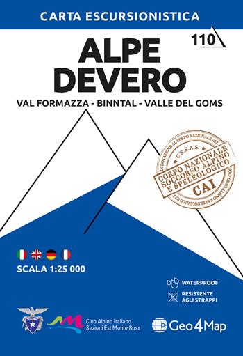 Alpe Devero. Val Formazza, Binntal, Valle del Goms 1:25.000  - Libro Geo4Map 2023, Carta escursionistica | Libraccio.it