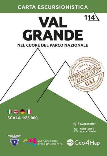 Val Grande. Nel cuore del Parco Nazionale 1:25.000. Ediz. multilingue  - Libro Geo4Map 2023, Carta escursionistica | Libraccio.it