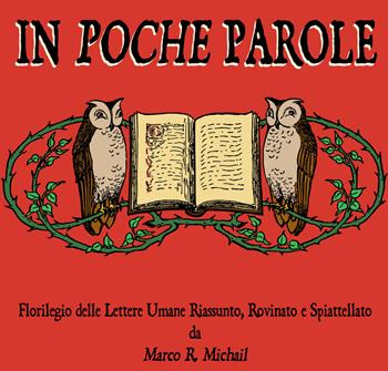 In poche parole. Florilegio delle lettere umane riassunto, rovinato e spiattellato - Marco R. Michail - Libro Gonzo Editore 2023 | Libraccio.it