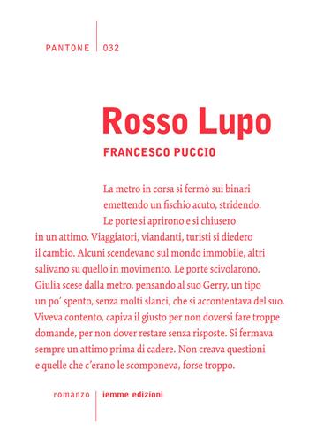 Rosso lupo - Francesco Puccio - Libro Iemme Edizioni 2017, Pantone | Libraccio.it