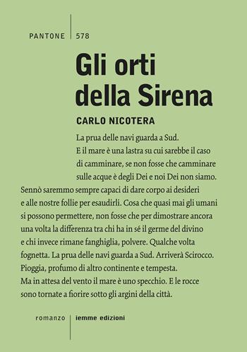 Gli orti della Sirena - Carlo Nicotera - Libro Iemme Edizioni 2018, Pantone | Libraccio.it