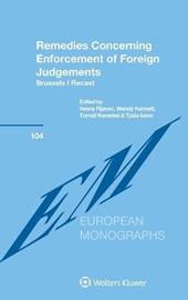Remedies Concerning Enforcement of Foreign Judgements