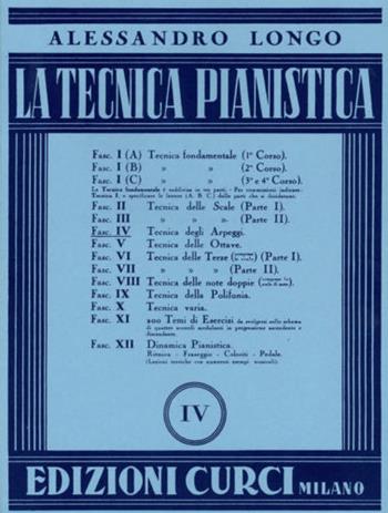 Tecnica pianistica - Alessandro Longo - Libro Curci 2015 | Libraccio.it
