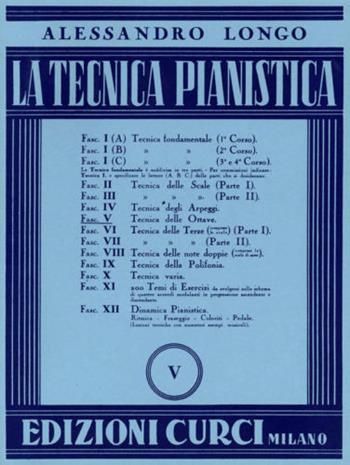 La tecnica pianistica. Tecnica delle ottave. Per pianoforte. Metodo - Alessandro Longo - Libro Curci 1947 | Libraccio.it
