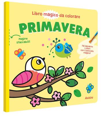 Primavera. Libro magico da colorare. Ediz. illustrata. Con pennello in legno  - Libro Auzou 2024 | Libraccio.it