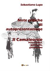 Note critiche di autopresentazione del romanzo. Il camaleonte aristocratico, gabellotto, galantuomo