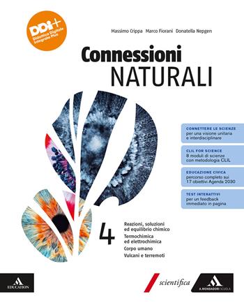 Connessioni naturali. Con e-book. Con espansione online. Vol. 4: Reazioni, soluzioni ed equilibrio chimico. Termodinamica ed elettrochimica. Corpo umano. Vulcani e terremoti - Massimo Crippa, Marco Fiorani, Donatella Nepgen - Libro Mondadori Scuola 2024 | Libraccio.it