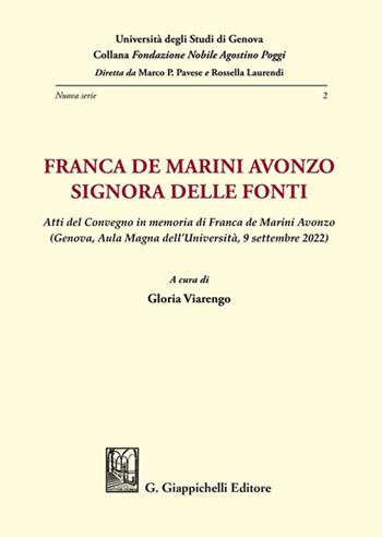 Franca de Marini Avonzo. Signora delle fonti - Lucio De Giovanni, Carlo Lanza, Francesco Arcaria - Libro Giappichelli 2023 | Libraccio.it