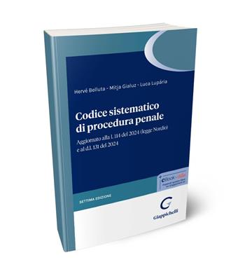 Codice sistematico di procedura penale - Hervé Belluta, Mitja Gialuz, Luca Luparia - Libro Giappichelli 2024 | Libraccio.it