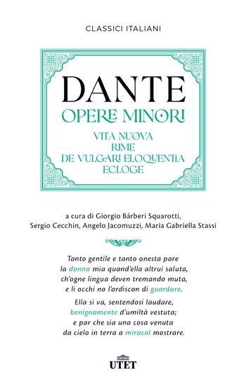 Opere minori: Vita nuova-Rime-De vulgari eloquentia-Ecloge - Dante Alighieri - Libro UTET 2023, Classici italiani | Libraccio.it