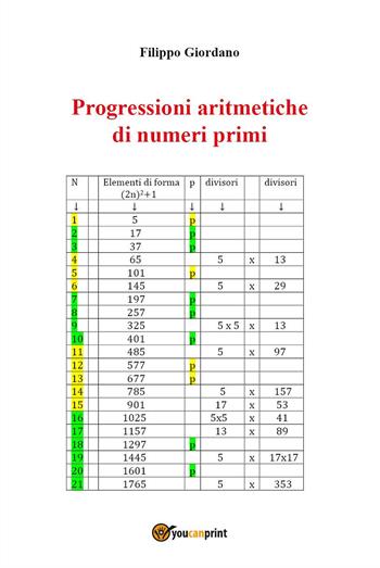 Progressioni aritmetiche di numeri primi - Filippo Giordano - Libro Youcanprint 2022 | Libraccio.it