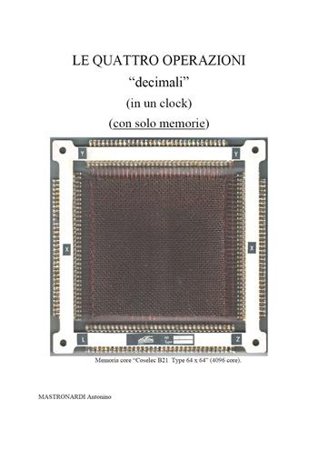 Le quattro operazioni "decimali" (in un clock) - Antonino Mastronardi - Libro Youcanprint 2023 | Libraccio.it