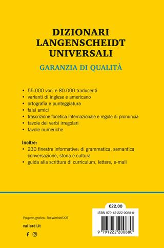 Dizionario inglese Langenscheidt universale. Ediz. bilingue  - Libro Vallardi A. 2024, Dizionari Langenscheidt | Libraccio.it
