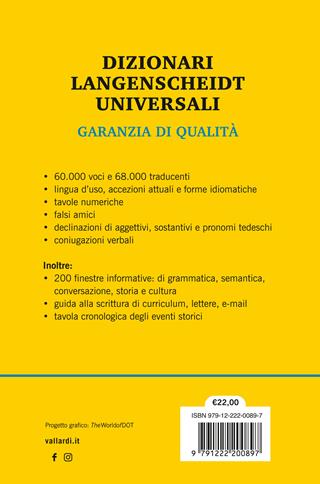 Dizionario tedesco Langenscheidt universale. Ediz. bilingue  - Libro Vallardi A. 2024, Dizionari Langenscheidt | Libraccio.it