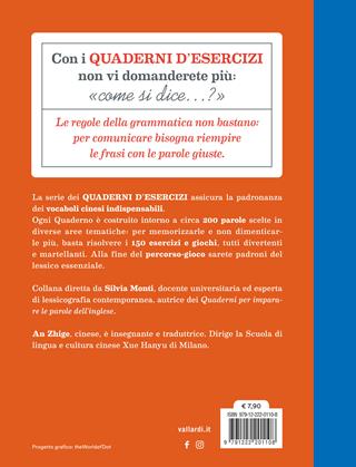Quaderno d'esercizi per imparare le parole del cinese. Vol. 1 - Zhige An - Libro Vallardi A. 2024 | Libraccio.it