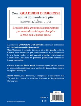 Quaderno d'esercizi per imparare le parole del francese. Vol. 1 - Marie Vezzoli - Libro Vallardi A. 2024 | Libraccio.it