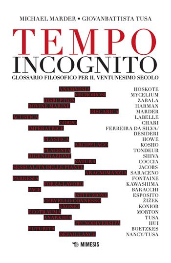 Tempo incognito. Glossario filosofico per il ventunesimo secolo - Michael Marder, Giovanbattista Tusa - Libro Mimesis 2024, Mimesis | Libraccio.it