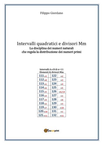 Intervalli quadratici e divisori Mm. La disciplina dei numeri naturali che regola la distribuzione dei numeri primi - Filippo Giordano - Libro Youcanprint 2024 | Libraccio.it