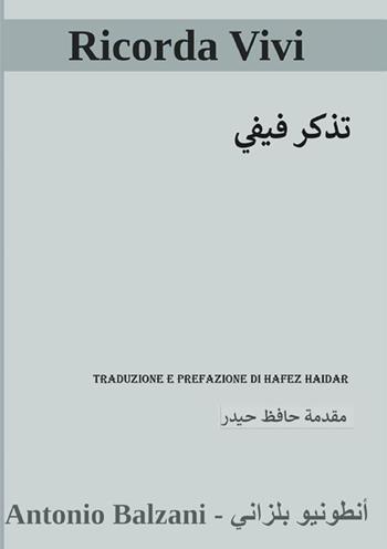 Ricorda vivi-Tadhakar fifi. Ediz. bilingue - Antonio Balzani - Libro StreetLib 2024 | Libraccio.it