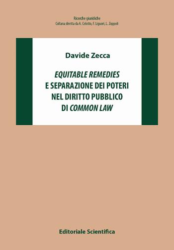 «Equitable remiedies» e separazione dei poteri nel diritto pubblico di «common law» - Davide Zecca - Libro Editoriale Scientifica 2025, Ricerche giuridiche. Nuovissima serie | Libraccio.it